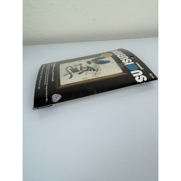 Vintage Dimensions Crewel 1980 Flyin' Friends Linda Powell 5x7 Mouse Bird Animal - Picture 7 of 12